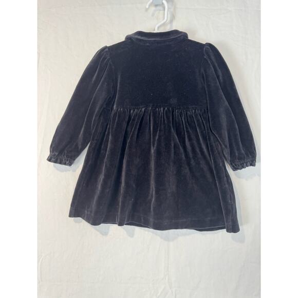 Vintage‎ Hanna Andersson Velvet Dress Girls Dress Size 80/18-24 Months Black L/S - Picture 2 of 3